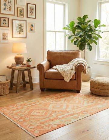 2' 8 x 4' Hand Woven Kilim Waziri Wool Rug