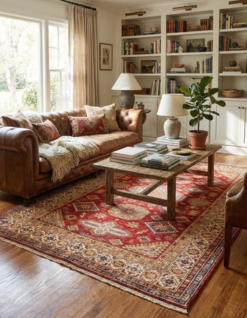 5' 7 x 8' Hand Knotted Kazak Oriental Rug