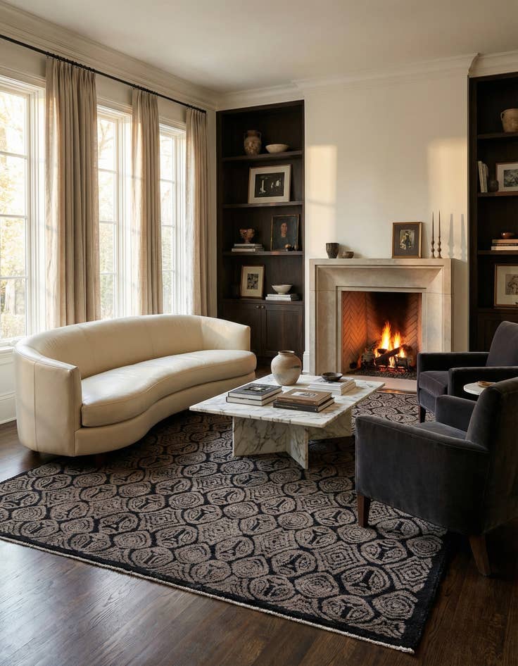 Detail image of 9' 6 x 13' 6  Hand Knotted Darya Wool Rug