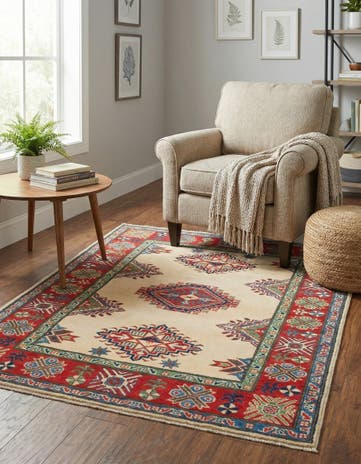 4' x 5' 9 Hand Knotted Kazak Rug