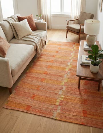 4' 3 x 5' 9 Hand Woven Kilim Modern Wool Rug