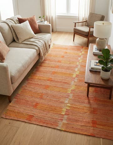 4' 3 x 5' 9 Hand Woven Kilim Modern Wool Rug