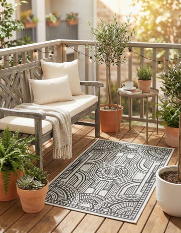 2' x 3' 1 Easy-Clean Traditional Indoor / Outdoor Rug