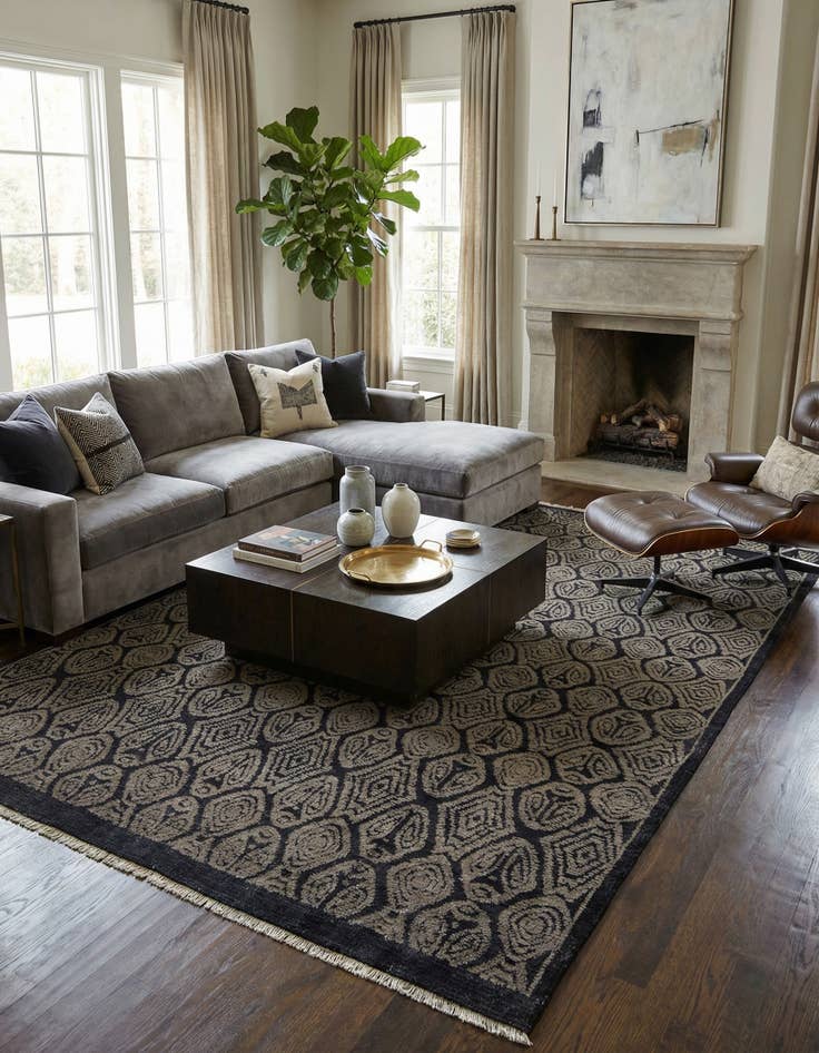 Detail image of 8' 8 x 12' 3  Hand Knotted Darya Wool Rug