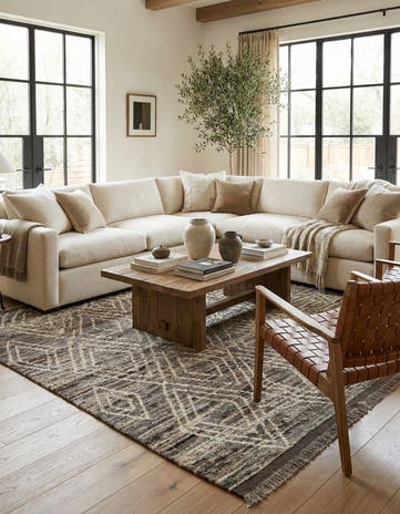 5' 5 x 8' Hand Knotted Moroccan Wool Rug