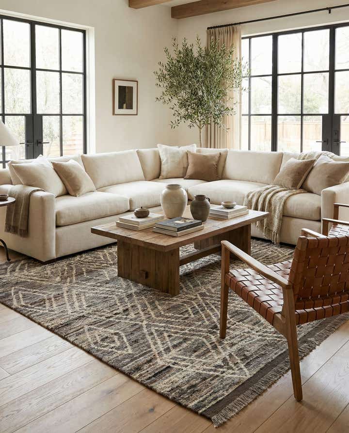 5' 5 x 8' Hand Knotted Moroccan Wool Rug