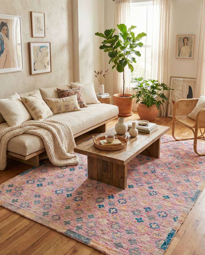 5' 6 x 8' 4 Hand Knotted Moroccan Wool Rug