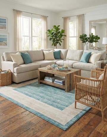 Jill Zarin Turquoise Uptown Yorkville Square Rug
