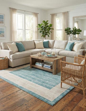 Jill Zarin Turquoise Uptown Yorkville Square Rug