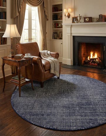 5' 3 x 5' 3 Hand Woven Jill Zarin English Manor Farmhouse Wool Round Rug