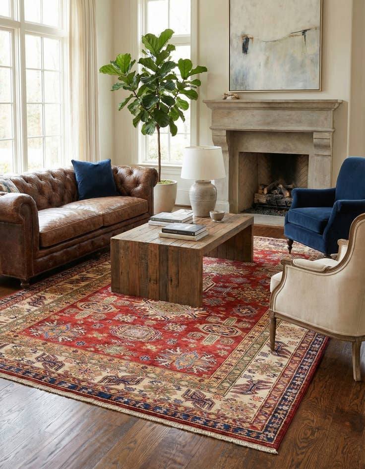 Detail image of 6' 7 x 9' 7  Hand Knotted Kazak Oriental Rug