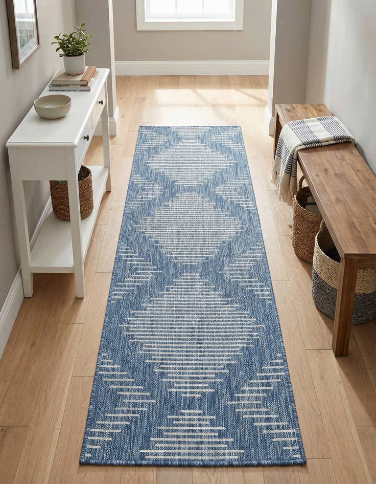 Detail image of  2' x 6'  Washable Modern Indoor / Outdoor Runner Rug