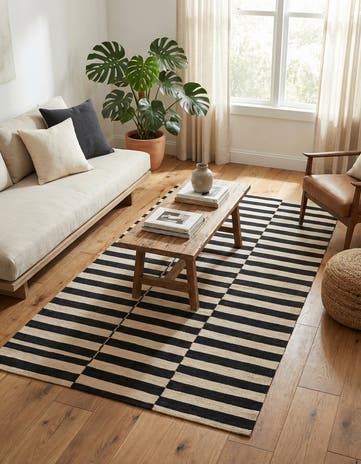 3' 6 x 6' 4 Hand Woven Kilim Modern Wool Rug