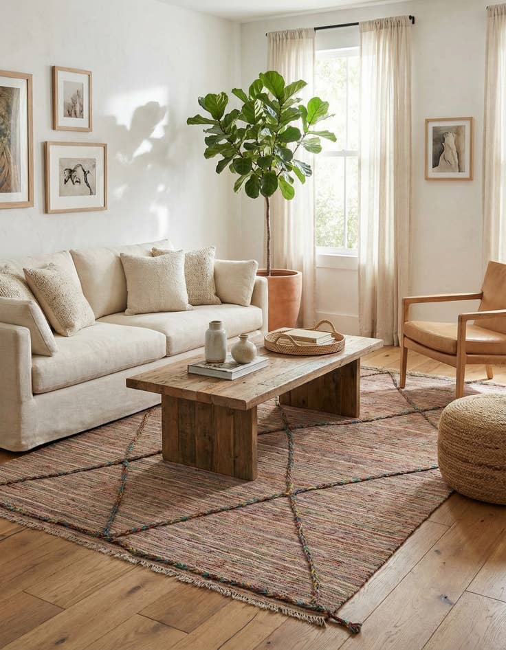 Detail image of 5' 4 x 7' 9  Hand Woven Kilim Modern Wool Rug