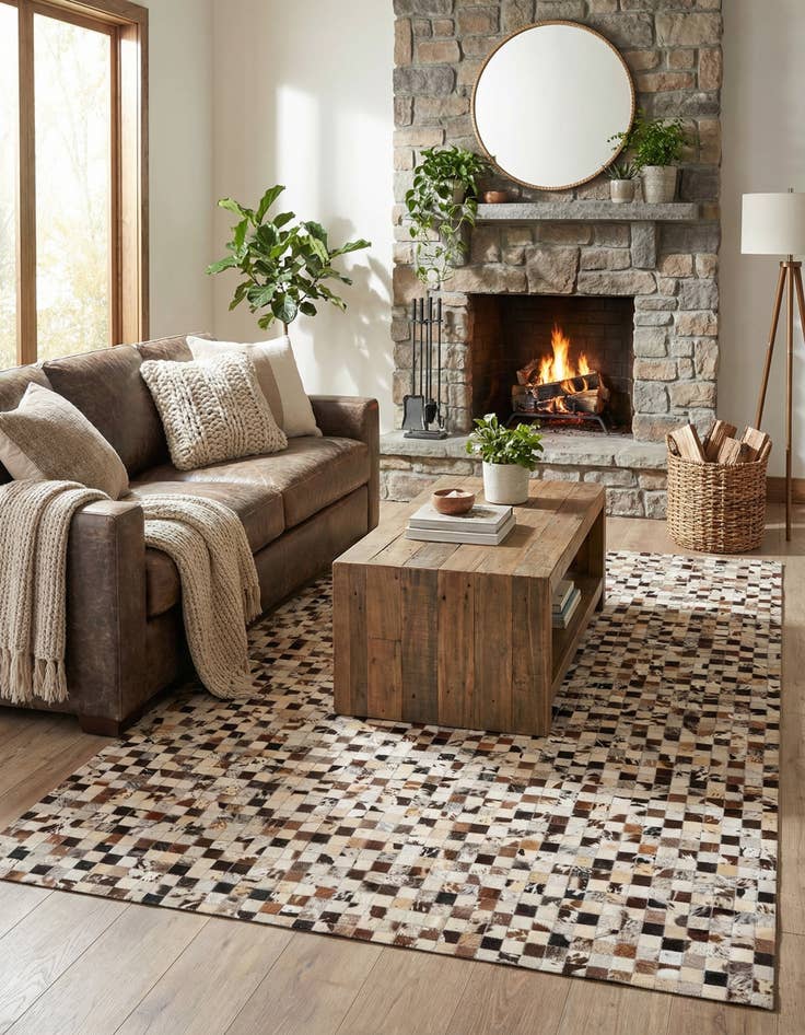 Detail image of 5' 2 x 8' Cowhide Rug