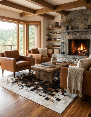 5' x 7' 11 Cowhide Stocks Rug