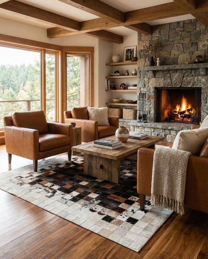 5' x 7' 11 Cowhide Stocks Rug