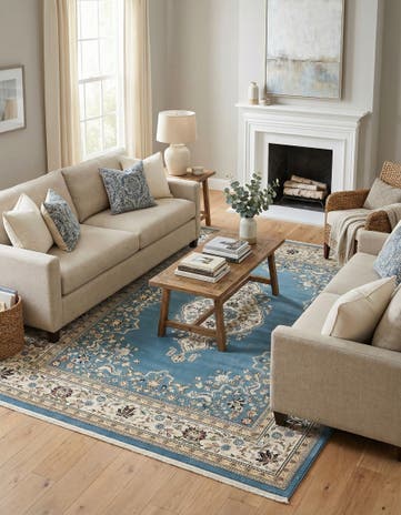 Blue Nain Design Rug