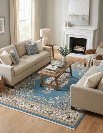 Blue Nain Design Rug