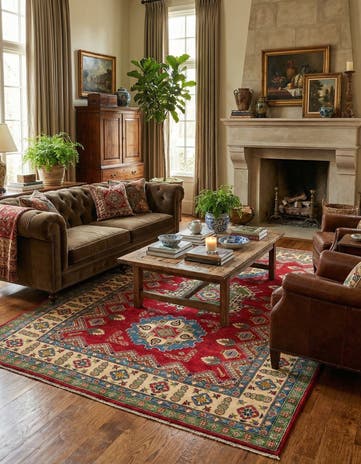 6' 8 x 9' 7 Hand Knotted Kazak Rug