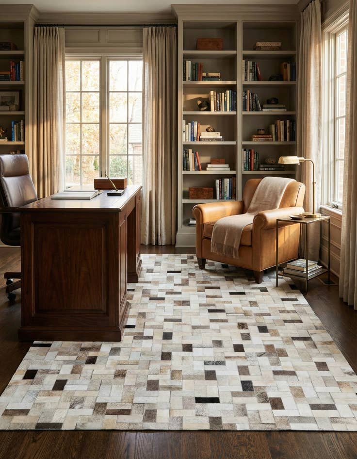 Detail image of 5' x 7' 11 Cowhide Stocks Rug