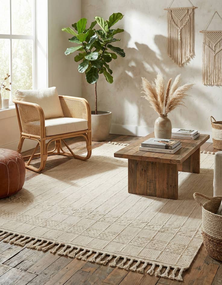 Detail image of 7' 10 x 10' Easy-Clean Eco Bohemian Indoor / Outdoor Rug