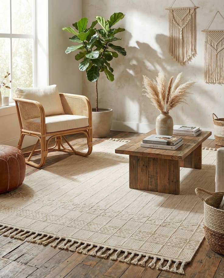 Detail image of 7' 10 x 10' Easy-Clean Eco Bohemian Indoor / Outdoor Rug