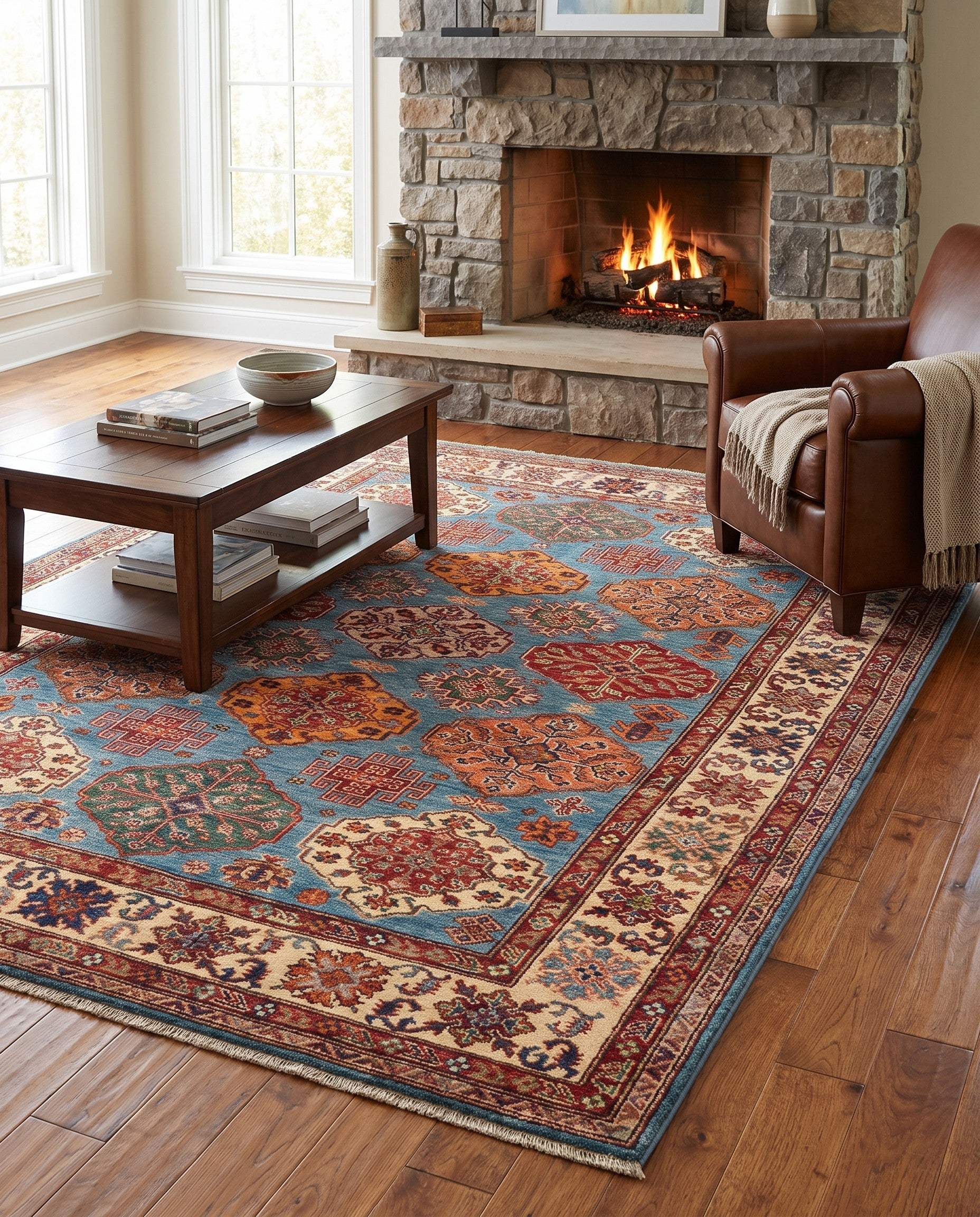5' x 6' 9 Hand Knotted Kazak Rug