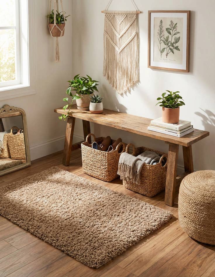 Detail image of  2' x 3' Solid Shag Rug