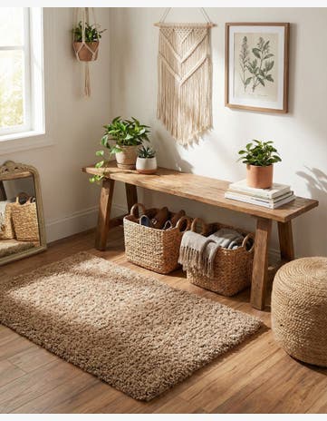 2' x 3' Solid Shag Rug