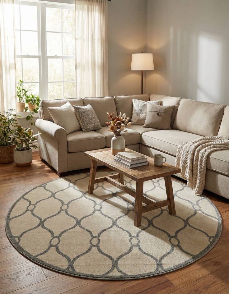 Detail image of  8' x 8' Lattice Round Rug