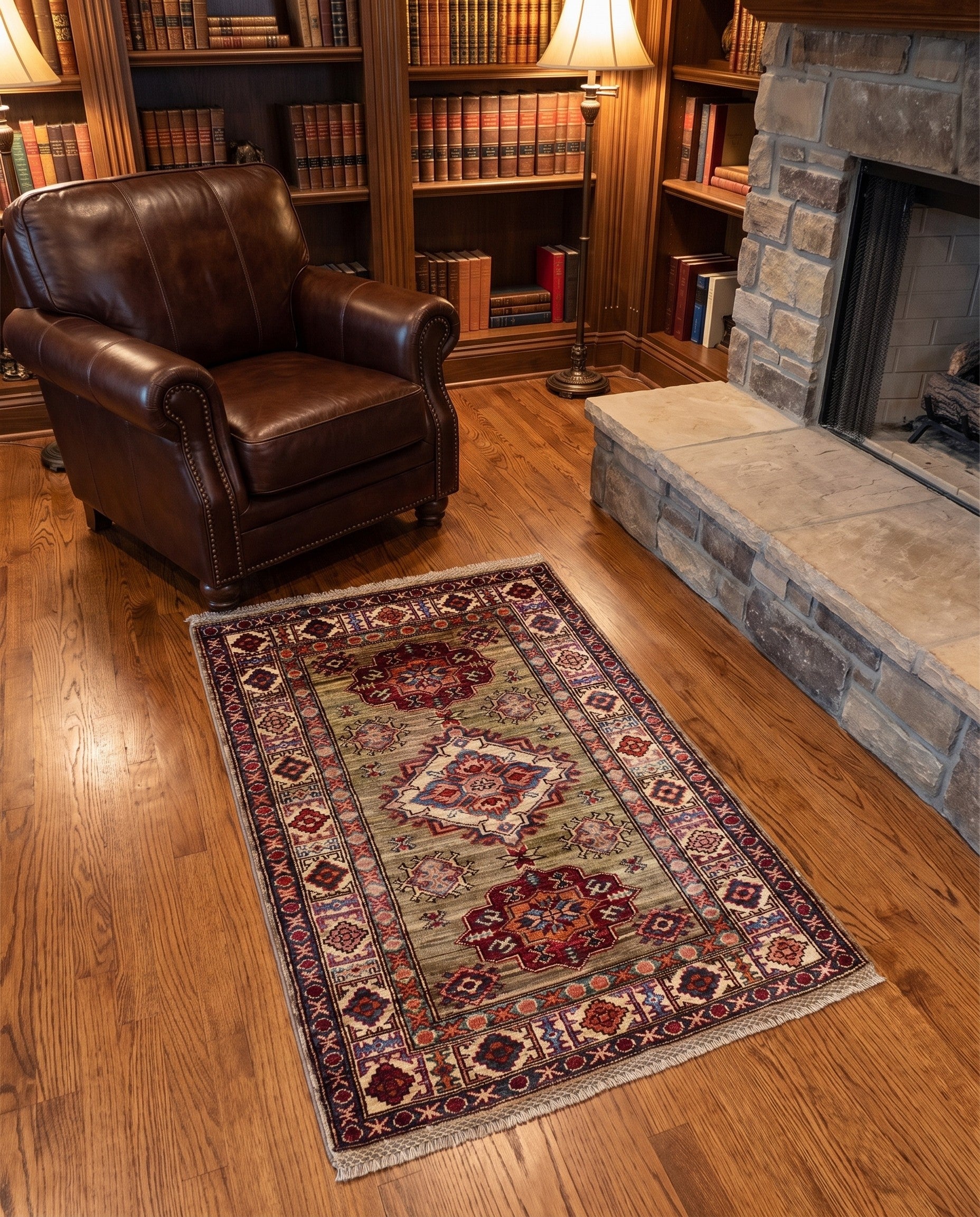 2' 7 x 3' 10 Hand Knotted Kazak Rug