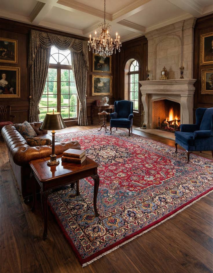 Detail image of 10' x 12' 8 Mashad Wool Rug