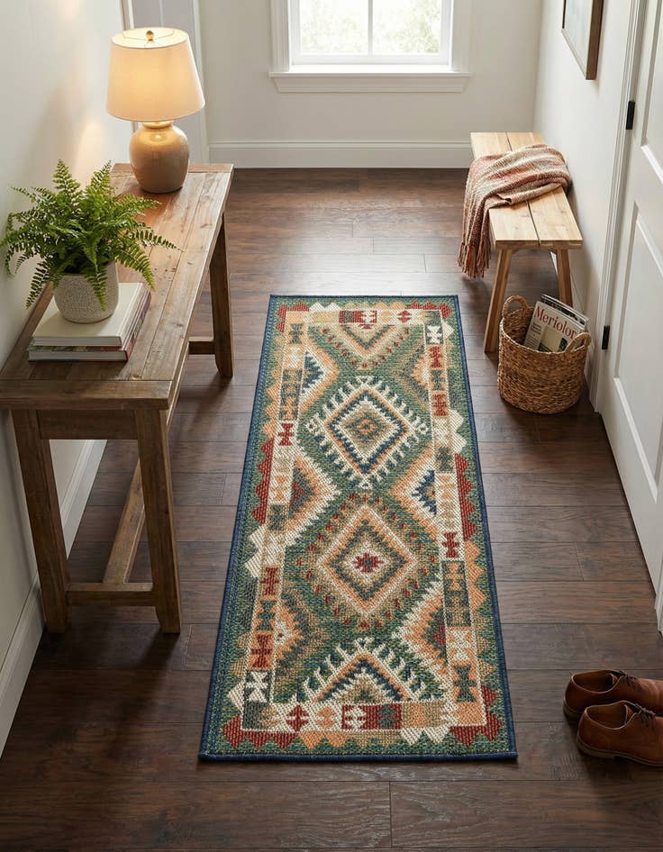 Detail image of 2' x 4'  Washable Baja Indoor / Outdoor Runner Rug