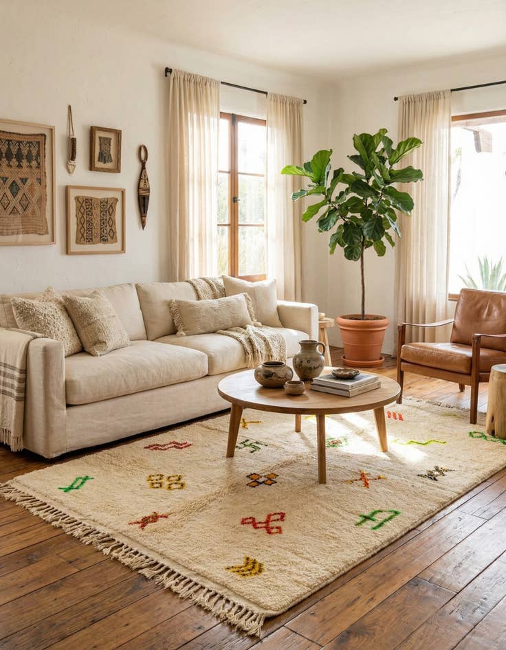 Detail image of 5' 4 x 7' 10  Hand Knotted Moroccan Wool Rug