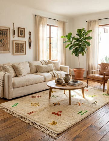 5' 4 x 7' 10 Hand Knotted Moroccan Wool Rug
