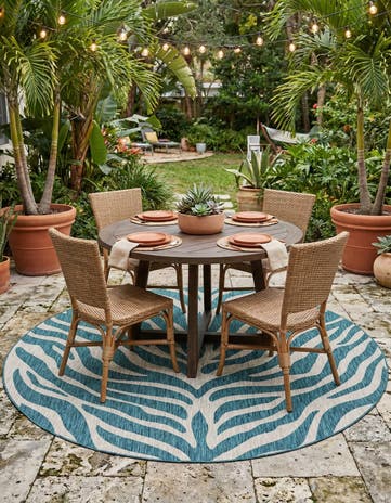 10' x 10' Easy-Clean Safari Indoor / Outdoor Round Rug