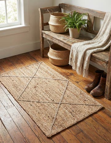 2' x 3' 1 Handmade Braided Jute Rug