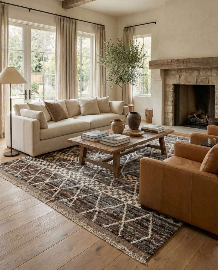 5' 7 x 7' 11 Hand Knotted Moroccan Wool Rug