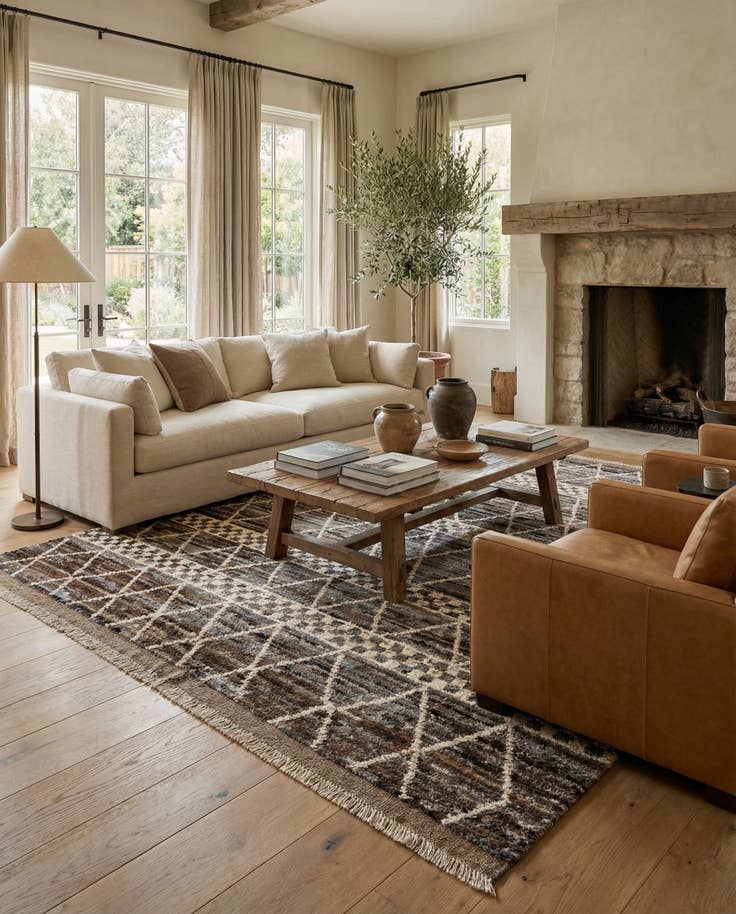 Detail image of 5' 7 x 7' 11 Hand Knotted Moroccan Wool Rug