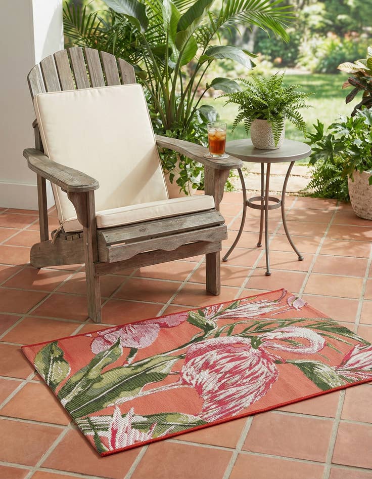 Detail image of 2' x 3' Easy-Clean Botanical Indoor / Outdoor Rug