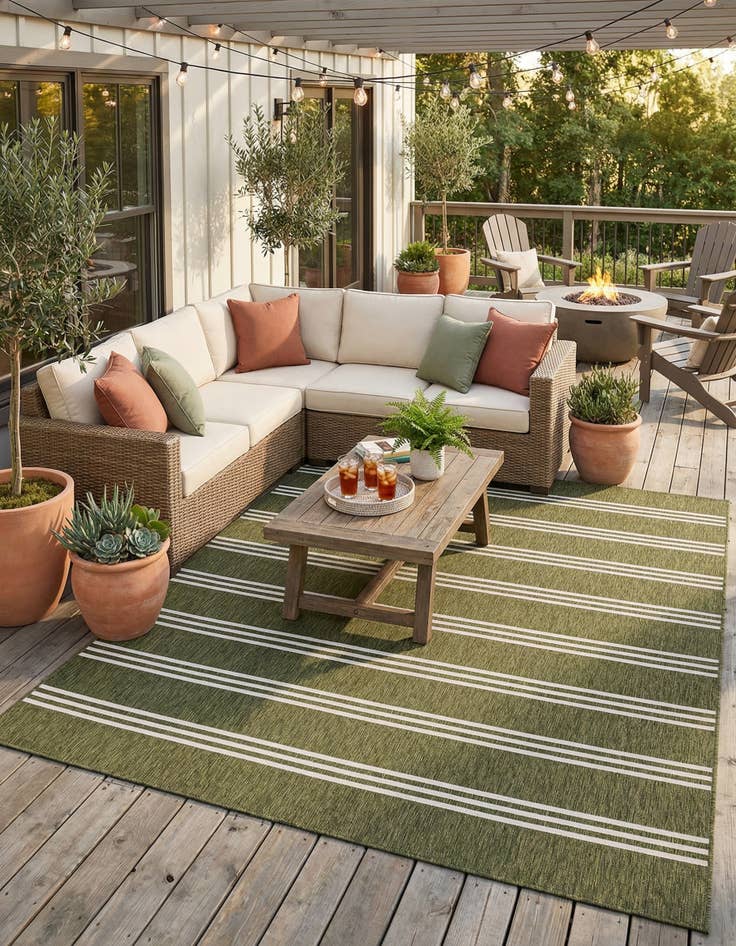 Detail image of 9' x 12' Easy-Clean Jill Zarin Anguilla Indoor / Outdoor Rug