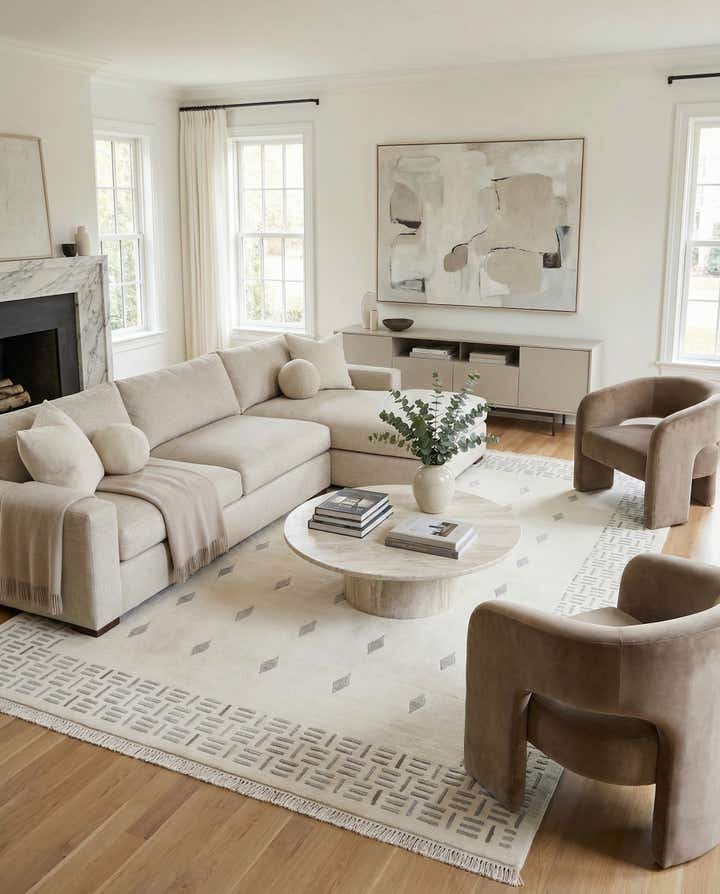 5' 7 x 8' Hand Knotted Darya Wool Rug