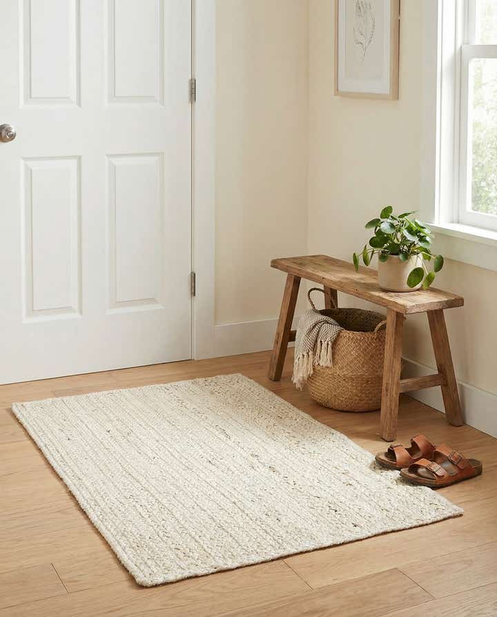 2' x 3' 1 Handmade Braided Jute Rug