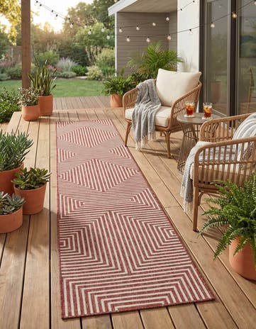 2' 7 x 12' Easy-Clean Modern Indoor / Outdoor Runner Rug
