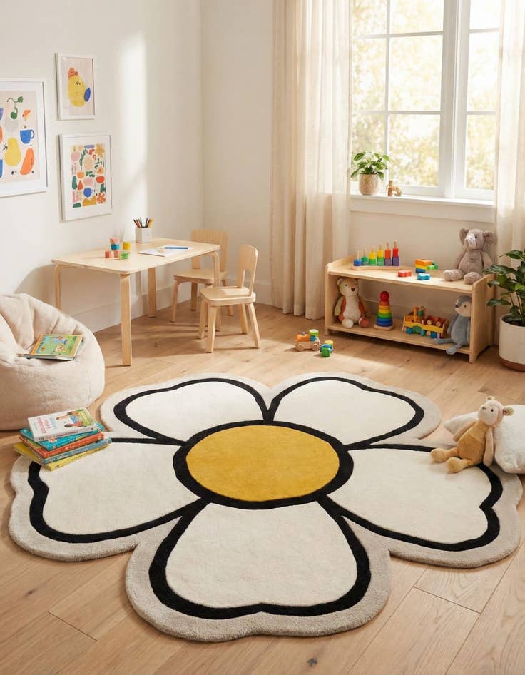 Detail image of 6' 1 x 6' 1 Playtime Kids Wool Freeform Rug