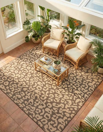 Brown Dunes Square Rug