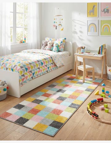 2' 2 x 6' 1 Checkered Whimsy Kids Runner Rug