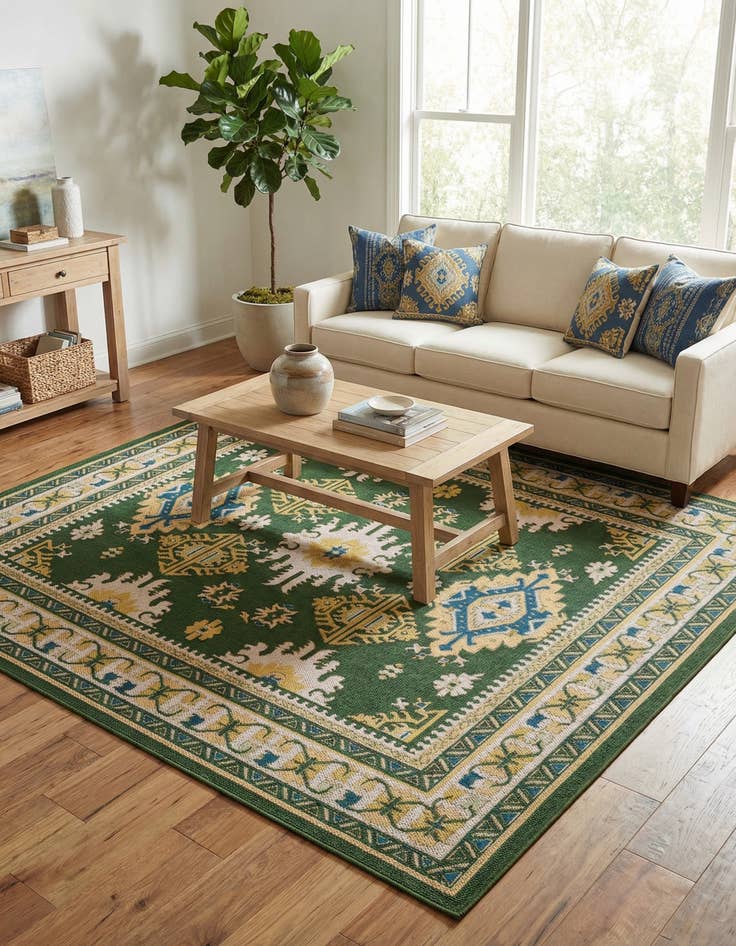 Detail image of 10' x 10' Easy-Clean Baja Indoor / Outdoor Square Rug
