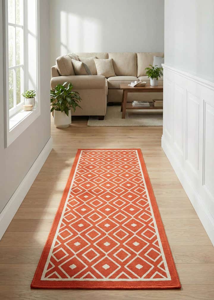 2' x 6' Easy-Clean Lattice Indoor / Outdoor Runner Rug
